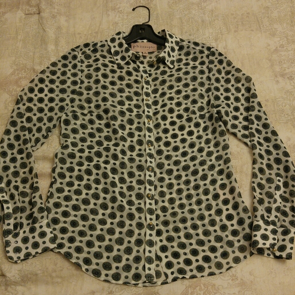 Philosophy Polka-Dot Button-up Blouse - Picture 2 of 4